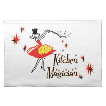 Kitchen Magician Retro Cooking Art Place Mat