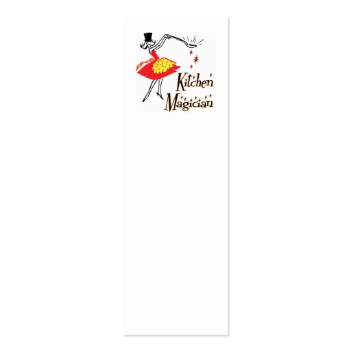 Kitchen Magician Retro Mini Bookmark Business Card (front side)