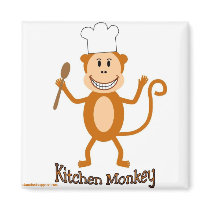 Kitchen Monkey magnet by slamdunksapparel Kitchen Monkey magnet