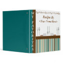 Kitchen Stripes Aqua Recipe Binder binder