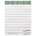 Kitchen Stripes Aqua Recipe Paper - With Lines flyer