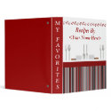 Kitchen Stripes Red Recipe Binder binder
