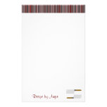 Kitchen Stripes Red Recipe Paper Stationery