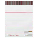 Kitchen Stripes Red Recipe Paper - WIth Lines flyer