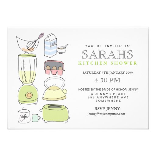 Kitchen Tea Bridal Shower Party Invite