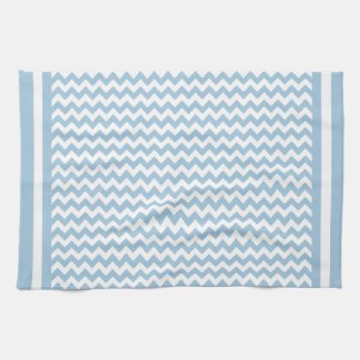 Kitchen Towel or Tea Towel Blue and White Chevrons