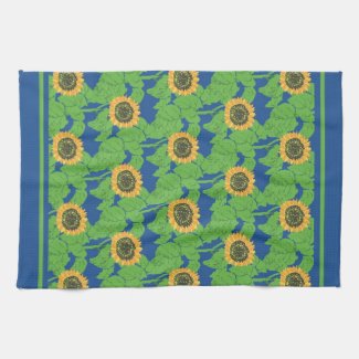 Kitchen Towel or Tea Towel - Golden Sunflowers