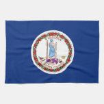 Kitchen towel with Flag of Virginia, U.S.A.