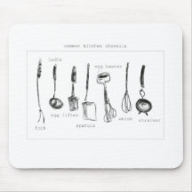 Kitchen utensils mouse mats