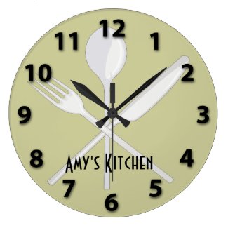 Kitchen Utensils Round Wall Clock