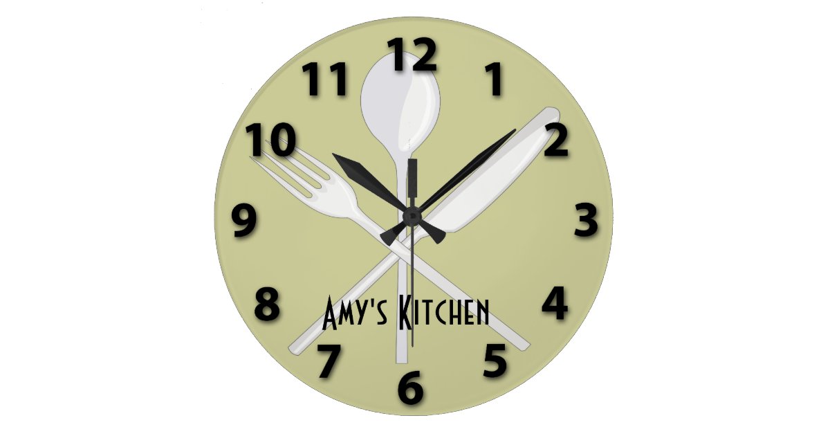 kitchen utensil wall clock