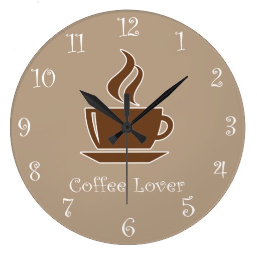 Kitchen Wall Clock with Coffee Theme Zazzle