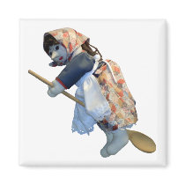 Kitchen Witch Riding Spoon magnet by TraceElements Kitchen Witch Riding Spoon magnet