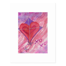 Kite Heart Postcard