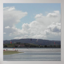 Kite Surfers. Nice scenic view. Poster