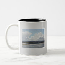 Kite Surfers. Scenic view. On Gray. Coffee Mug