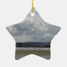 Kite Surfers. Scenic view. Christmas Tree Ornaments