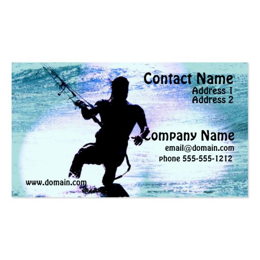 Kiteboarding Business Card (front side)