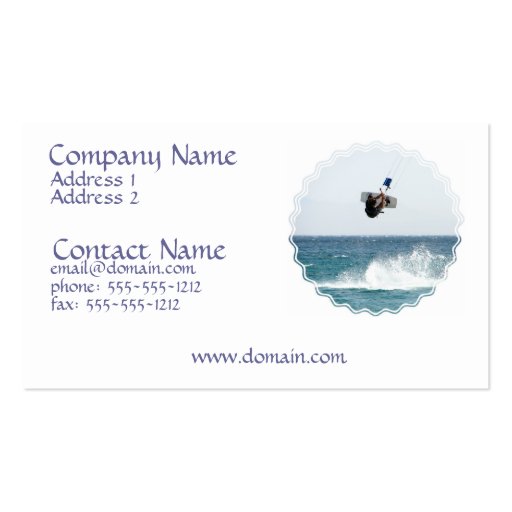 Kiteboarding Jump Business Card (front side)