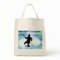 Kiteboarding Organic Grocery Tote Bag
