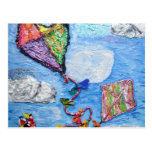 kites clouds and dreams postcard