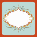 spice label, frame, fancy, blue, elegant,