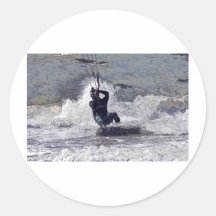 Kitesurfer Round Stickers