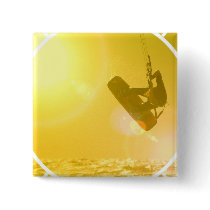 Kitesurfing Silhouette Button