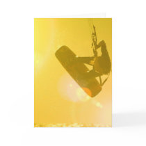 Kitesurfing Silhouette Greeting Card