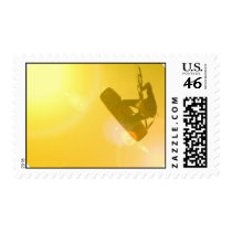 Kitesurfing Silhouette Postage Stamp