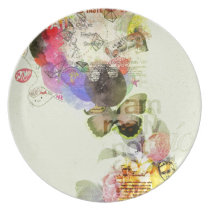 Kitsch collage in yellow. plates