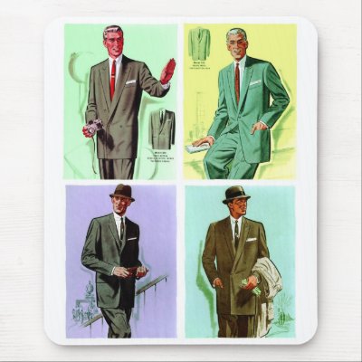 Vintage Clothing on Kitsch Vintage Fashion Men S Suits Mousepads By Curious Goods