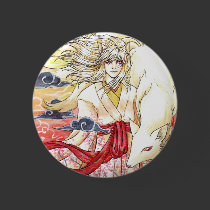 Kitsune Button by overlordrae Kitsune Button