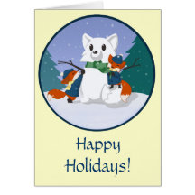 Kitsune Snow Day Greeting Cards