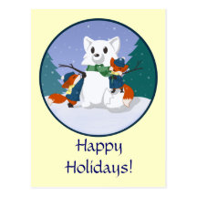 Kitsune Snow Day Postcard