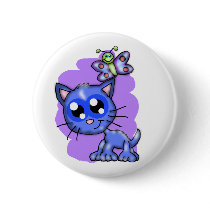 Kitten and Butterfly Button buttons