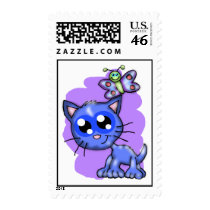 Kitten and Butterfly Postage stamps