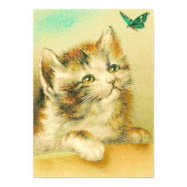 Kitten And Butterfly posters by vintagetreasurechest Kitten And Butterfly posters