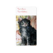 Kitten And Flowers labels