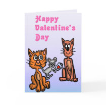 Kitten and Mouse Valentine's Day  Card cards