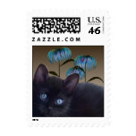 Kitten Asiatic flowers Postage stamps