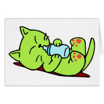 Kitten Baby Bottle cards by White_Wedding Kitten Baby Bottle cards