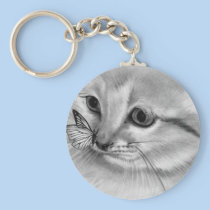 Kitten Butterfly Keychain keychains