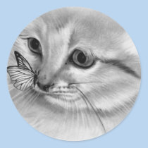 Kitten Butterfly Sticker stickers