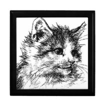 Kitten Drawing Jewelry Box