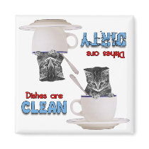Kitten In A Cup Cat Lovers Dishwasher Magnet