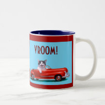 Kitten in a Red Convertible Mug