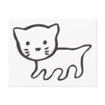 Kitten in Black and White Sketch Postcards