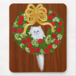 Kitten in Holiday Wreath Mousepad Kitten in Holiday Wreath Mousepad