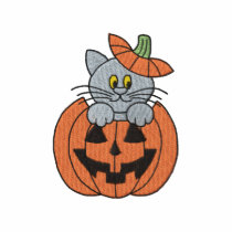 Kitten In Pumpkin embroidered shirts